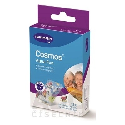 Cosmos Aqua Fun náplasť na rany, vodotesná, 2 veľkosti 12 ks