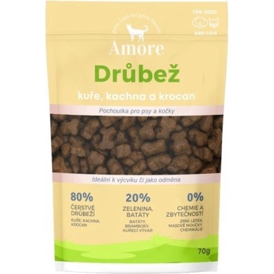 Amore Poultry pamlsky pro psy a kočky, drůbež 70 g