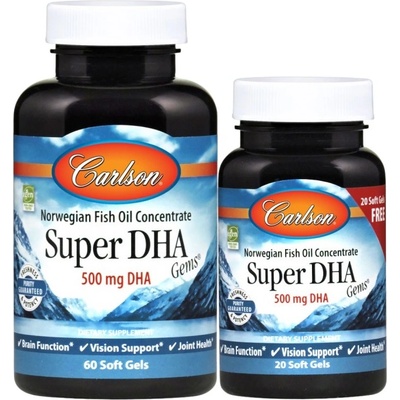 Carlson Labs Super DHA Gems 500 mg [60+20 Гел капсули]