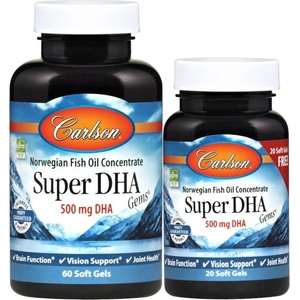Carlson Labs Super DHA Gems 500 mg [60+20 Гел капсули]