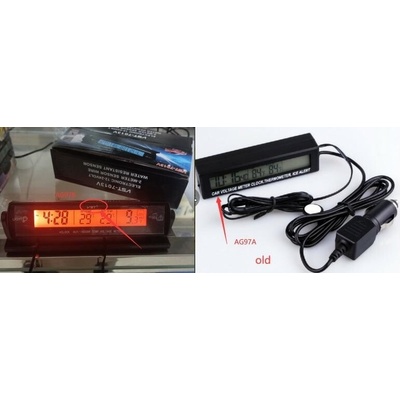 APT AG97B Teplomer do auta s hodinami a voltmetrom 3 v 1