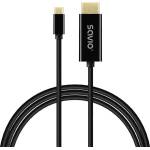 SAVIO CL-191 USB-C към HDMI кабел, 30Hz, 2m, пластмаса (CL-191)