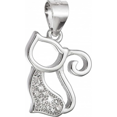 Pavona Pavona Hravý stříbrný přívěsek Kočka se zirkony 14037.1 crystal