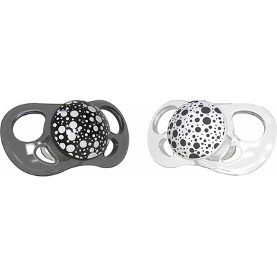 Twistshake Комплект от 2 залъгалки Twistshake Pacifier - Бяла и черна, от 0 до 6 месеца (78086)