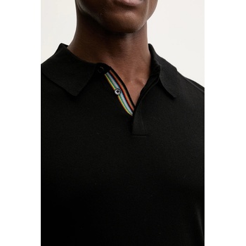 Paul Smith Вълнен пуловер Paul Smith мъжки в черно от лека материя M1R-241Z-P02093 (M1R.241Z.P02093)