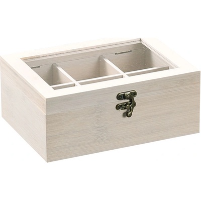 Kesper Box na čaj bambus bílá glazura 21,5 x 9 x 16 cm – Zboží Dáma