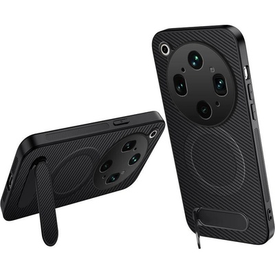 OPPO WANLONFENG QT Магнитен Калъф за Oppo Find X9 Ultra 5G - PC+TPU, Карбон текстура, Стойка, 4 цвята