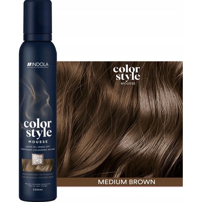 INDOLA Tónovací pěna Color Style Mousse Středně Hnědá 3v1 200 ml
