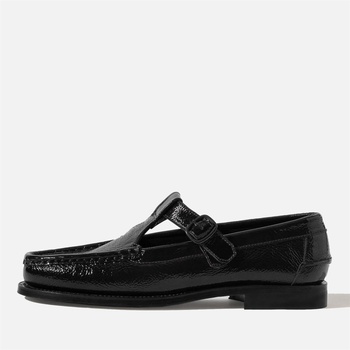 Hereu Alber Crinkled Glossy Leather Flats - Black