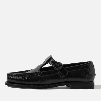 Hereu Alber Crinkled Glossy Leather Flats - Black