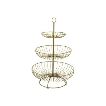 Image 1 of Horecano - Метална фруктиера / дисплей на три нива кръгла ф30/25/16, 5xh48см златна CHARM-(HC-981802) (232025) (01981802)