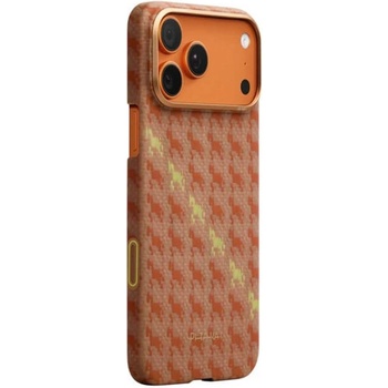 PITAKA Magsafe Калъф за iPhone 17 Pro, Pitaka Edge Happines Rides Case Amber, Оранжев (HR1701P)