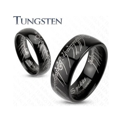 Šperky Eshop Prsten z wolframu hladký černý kroužek Pán prstenů P09.14