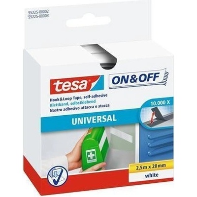 tesa® On & Off suché zipy Samolepicí pás pro univerzání použití Barva: bílá, Rozměr: 2,5 m : 20 mm