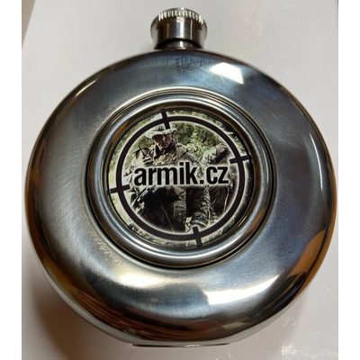 Okrúhla ploskačka 150 ml Armik.sk - strieborná