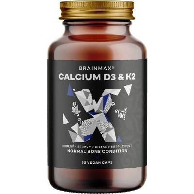 BrainMax Calcium D3 + K2 – Vápnik s vitamínom D3 a K2 90 rastlinných kapsúl
