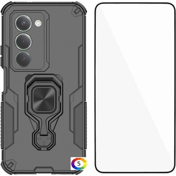 Xiaomi WANLONFENG Защитен калъф с Протектор за Xiaomi Redmi 15 5G/4G | Удароустойчив PC+TPU, Стойка, Темперирано стъкло|Цвят: Черен, Сив, Син, Лилав, Зелен