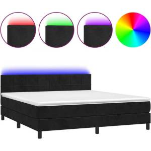  Боксспринг легло с Матрак + Топ матрак и LED, тъмносиво, 160x200 см, кадифе - elemento - 960,00 лв