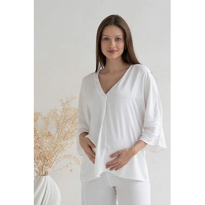 Tehotenská a dojčiaca blúzka Mamafullness White