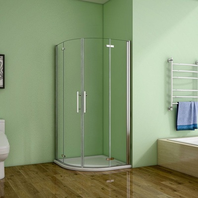 H K Štvrťkruhový sprchovací kút MELODY S4 90 cm s dvojkrídlovými dverami vrátane sprchovej vaničky z liateho mramoru