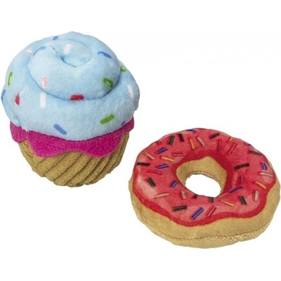 Nobby Играчка за котка, Плюшена играчка за котки DESSERT - Поничка с котешка трева catnip, шум - 8-9 см, NOBBY Германия 63952