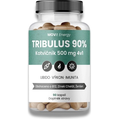 MOVit TRIBULUS 90% Kotvičník 500mg 4v1 90 kapsúl