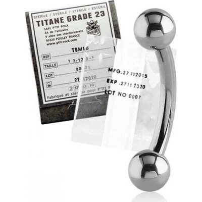 Barbell Titanový piercing curved sterilný 5 ks veľkosť 1,2 x 8 x 3 mm