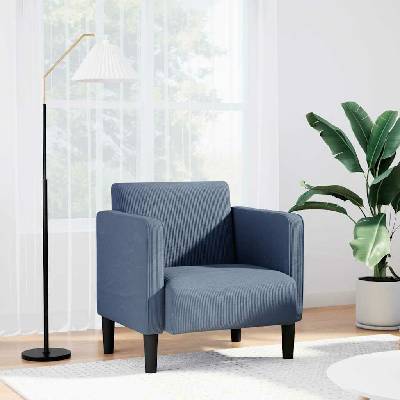 vidaXL 4100518 Rozkládací s područkami modré 54 cm manšestrová tkanina