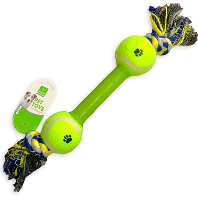 Uaron Dumbbell rope toy two balls tennis - Играчка за куче Дъмбел