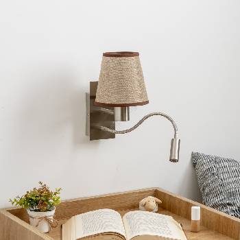 Brilagi - LED Аплик NUBILA 1xE27/25W/230V + LED/3W хром/кафяв (BG1556C)