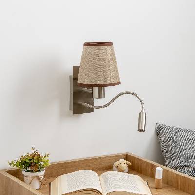 Brilagi - LED Аплик NUBILA 1xE27/25W/230V + LED/3W хром/кафяв (BG1556C)