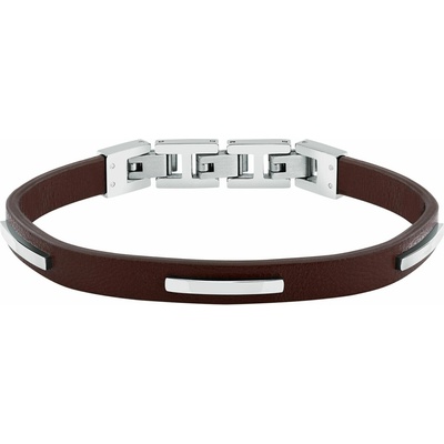 Trussardi Pánský náramek z hnědé kůže T-Leather TJAXZ11