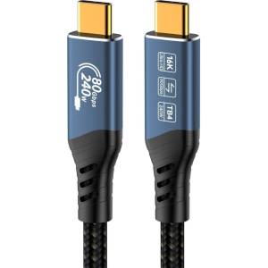 PremiumCord USB4 Version 2.0 80Gbps 16K@60Hz 240W Thunderbolt 5 1, 2 m USB кабел (KU4CA12)
