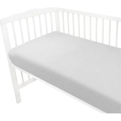 Baby Nellys Mušelínové prestieradlo Nature double Šedé 60x120