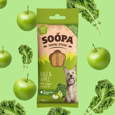 Soopa dentálne tyčinky s kelom a jablkom 100 g