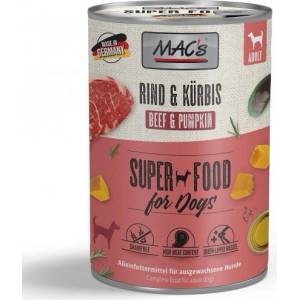 MAC's Mac’s Dog Adult, консерва за пораснали кучета, БЕЗ ЗЪРНО, с говеждо и тиква (мин. 70% месо), 400 гр - Германия - 913VE