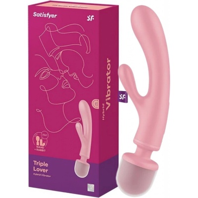 Satisfyer Triple Lover Clitoral Stimulator G-Spot and Massaging Pink
