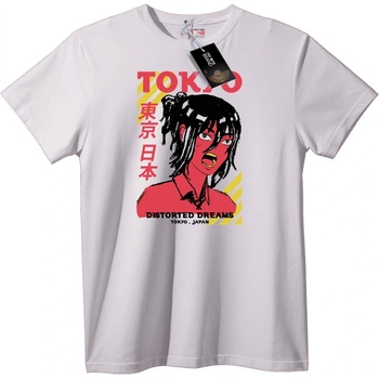 NOONEBRAND Тениска Токио изкривени мечти - 4XL, White