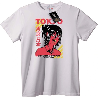 NOONEBRAND Тениска Токио изкривени мечти - 4XL, White