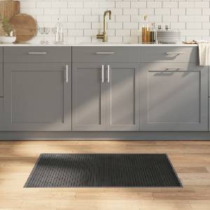 vidaXL Килим правоъгълен сив, 60x100 см, бамбук (376832)