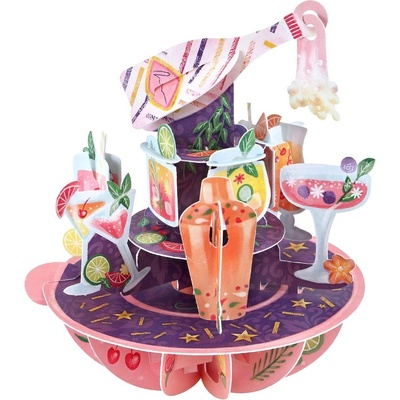 Santoro 3D картичка Santoro Pirouettes - Birthday Cocktails (PS100)