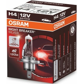 Image 1 of OSRAM NIGHT BREAKER SILVER H4 60/55W 12V (64193NBS)