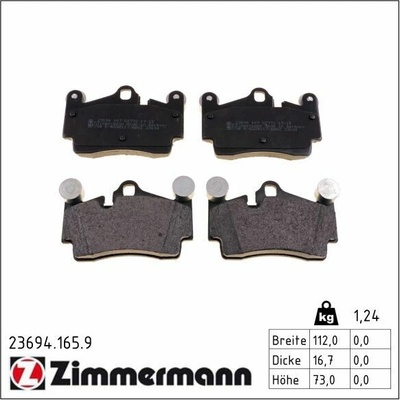Sada brzdových platničiek kotúčovej brzdy ZIMMERMANN 23694.165.9 23694.165.9