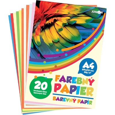 Цветна хартия Junior A4 20 л. 80 g/m2 10 цвята (A4 20)
