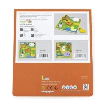 Vigan VIGA Wooden Puzzle Pet Farm Puzzle To Match