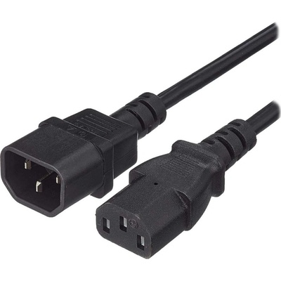 PremiumCord Prodlužovací kabel - síť 230V, IEC 320 C13 - C14, 1 m, kps1