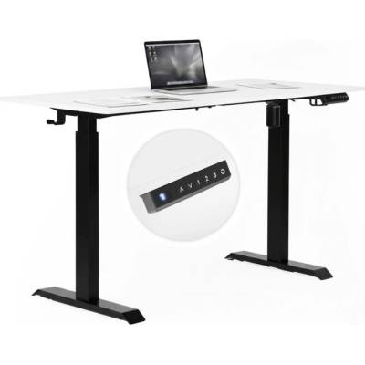 ModernHOME Електрическо бюро, 140x70 см, регулируема височина 76-121 см, бял с черен, ModernHome (JNI-D60-1-1)