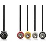 Nedis CAGL20400BK10 DIN аудиокабел, DIN 5-пинов щепсел - 4x RCA щепсел, 1 м (CAGL20400BK10)