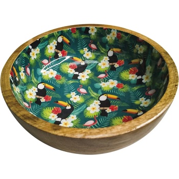 Croci Steel Bowls Mango Decal Toucan - Купа за храна и вода за домашни любимци , изработена от манго дърво 460 мл