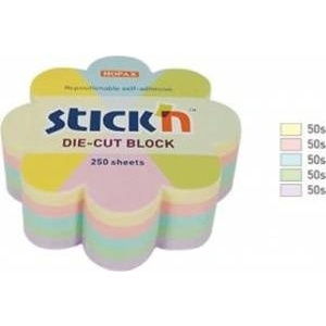 STICK'N Notebook flower 67x67mm 5 col. pastel 250k